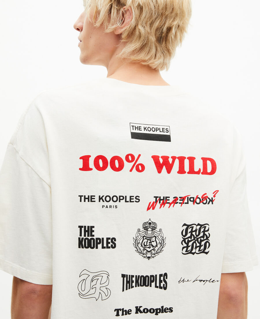 The Kooples HOMME ECRU t-shirt oversize avec sérigraphie écru