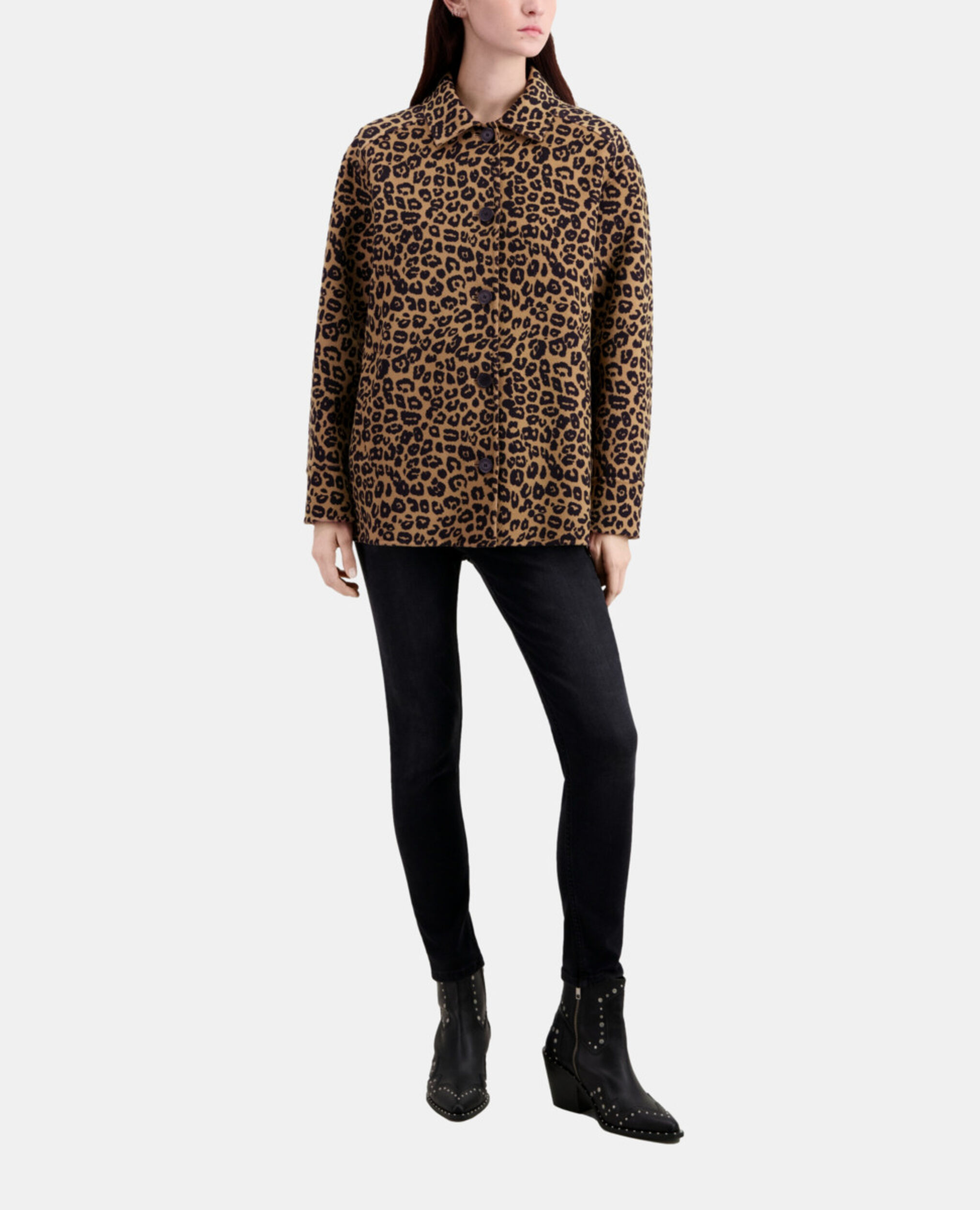 Hemdjacke aus einer Wollmischung, LEOPARD, hi-res image number null