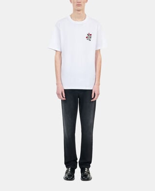 The Kooples HERREN WHITE weißes t-shirt mit eternal life-stickerei
