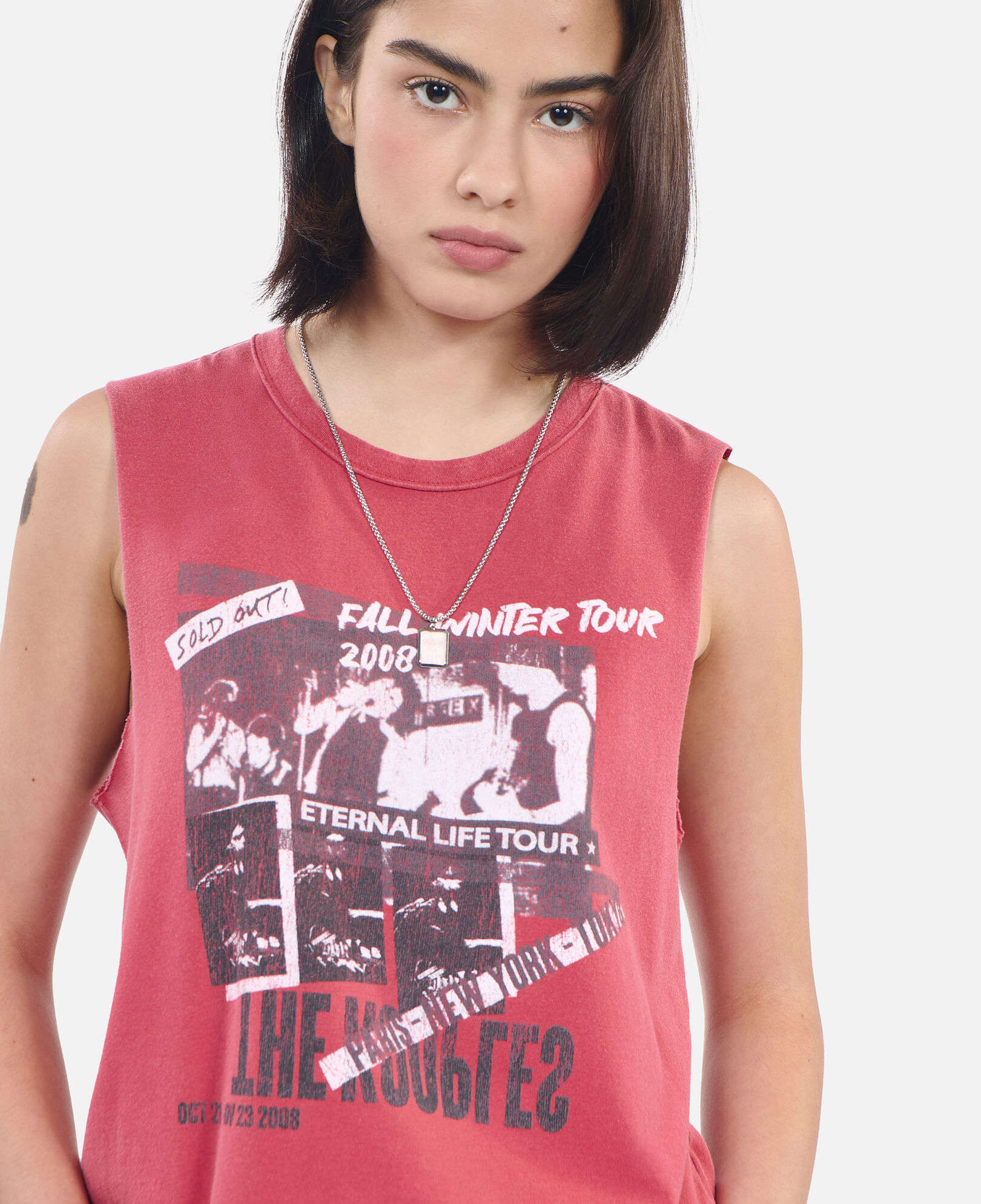 The Kooples WOMEN RUBIS red eternal life tour serigraphy tank top