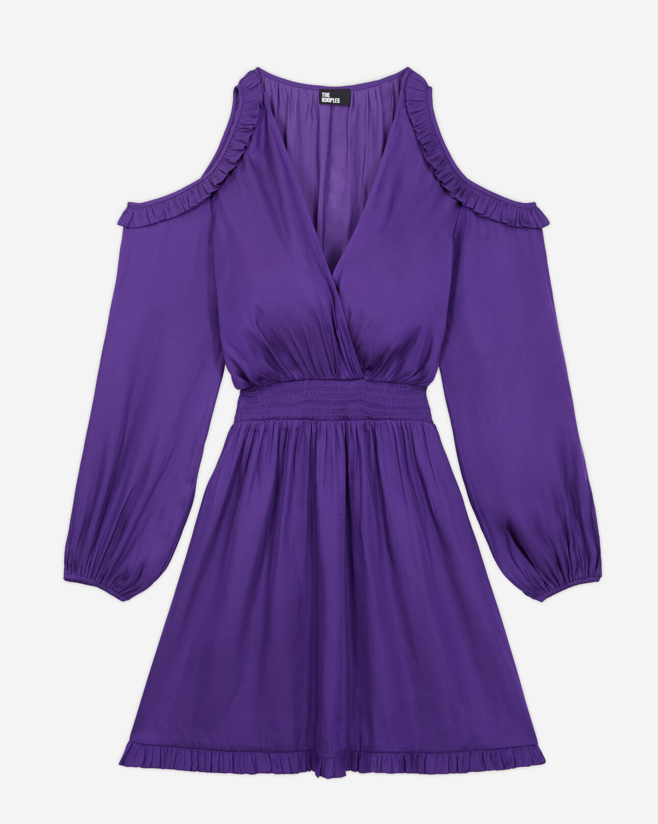 The Kooples WOMEN PURPLE short purple dress with ruffles