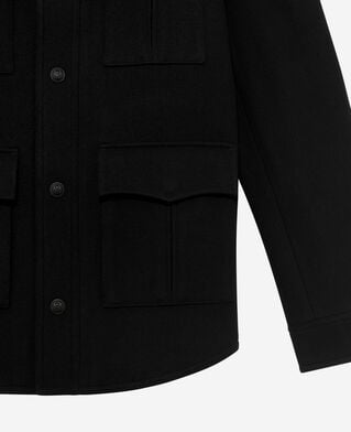 The Kooples HOMME BLACK surchemise en laine noire