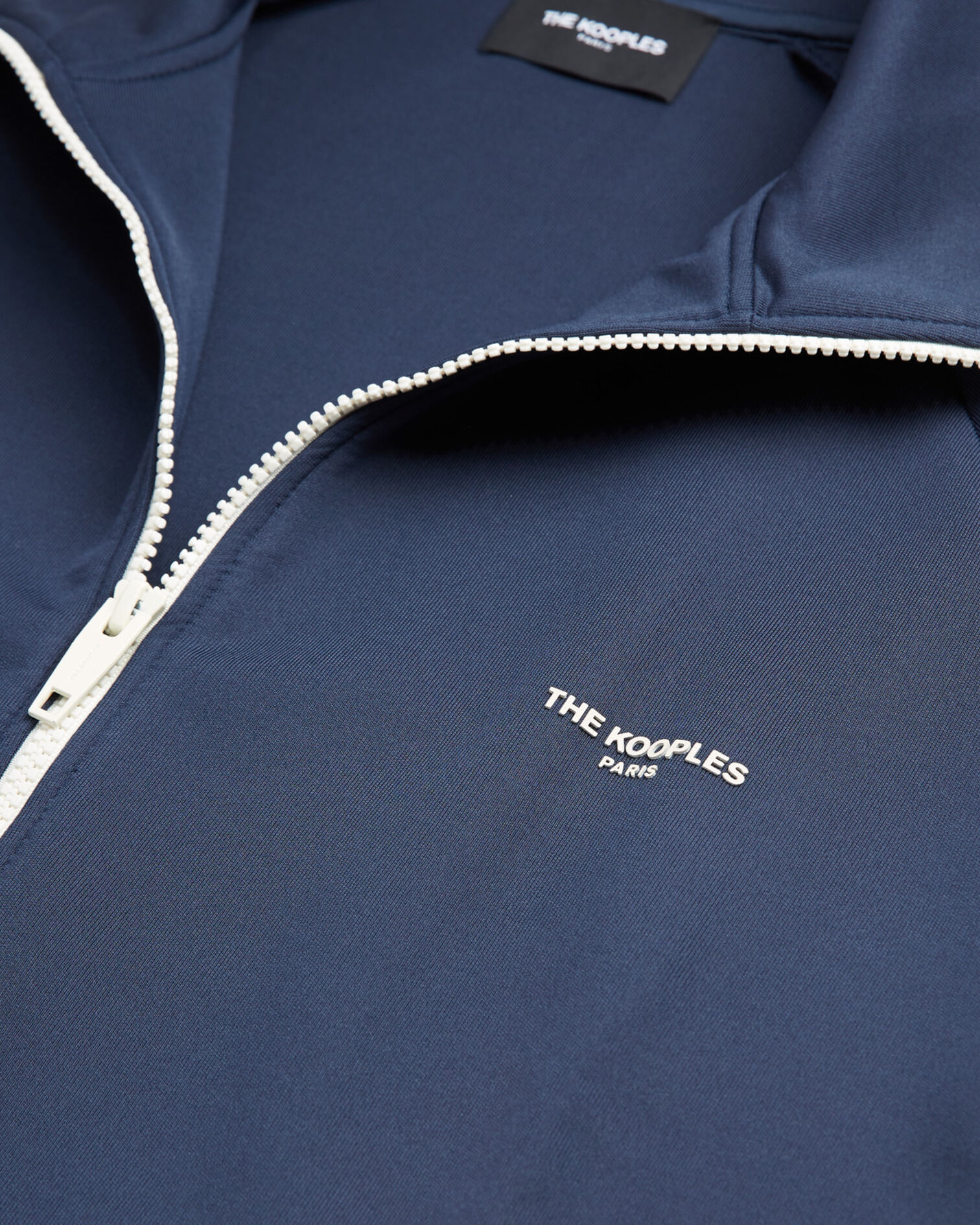 Blue technical fabric sweatshirt with ecru bands, NAVY, hi-res image number null