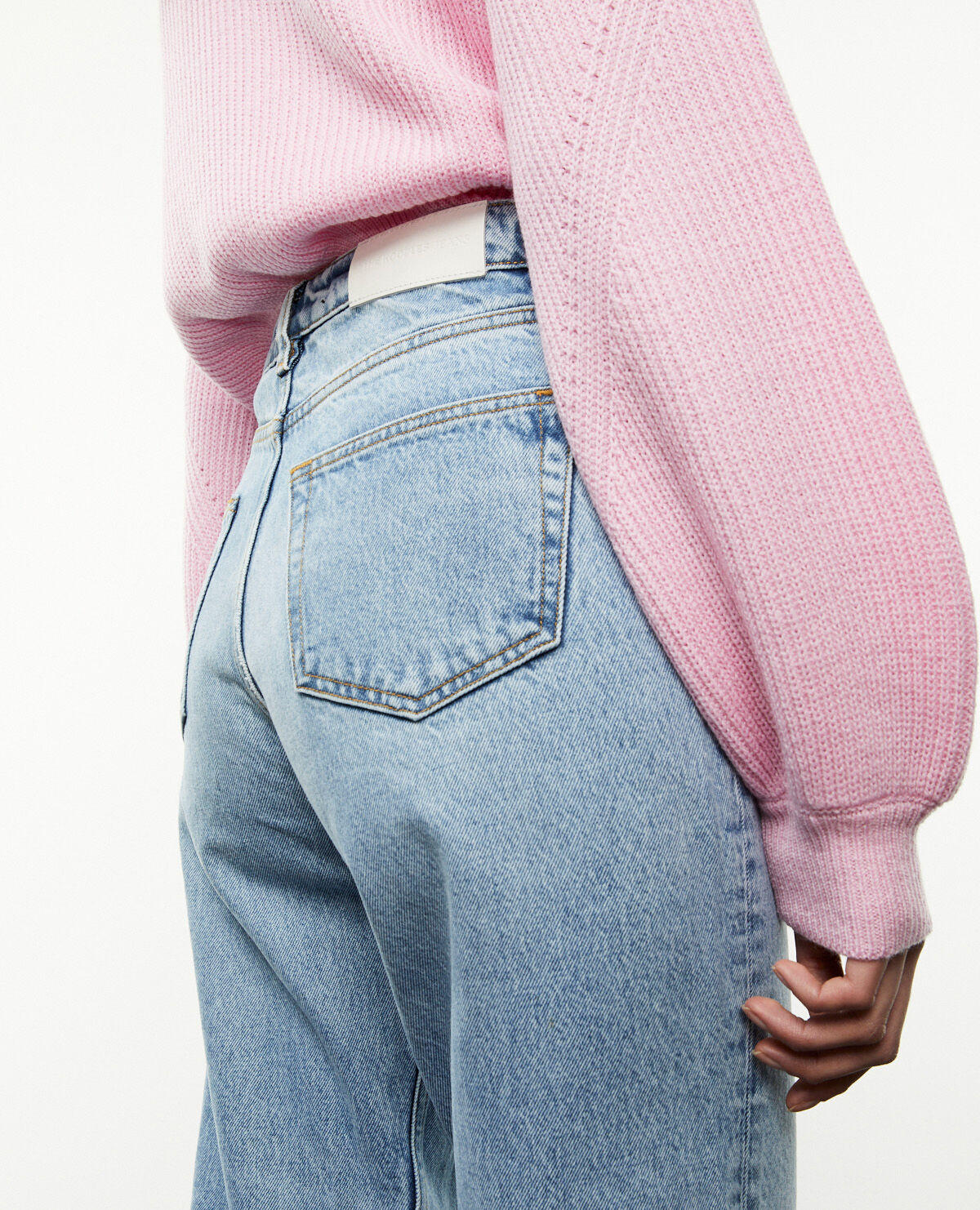 Faded jeans womens top