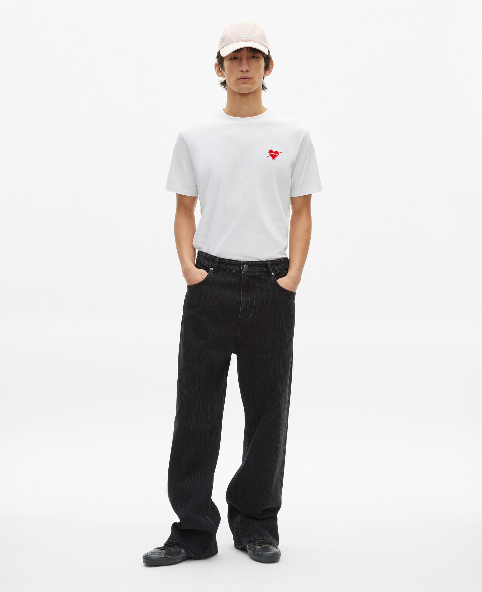 The Kooples HOMME WHITE t-shirt blanc avec flocage cœur