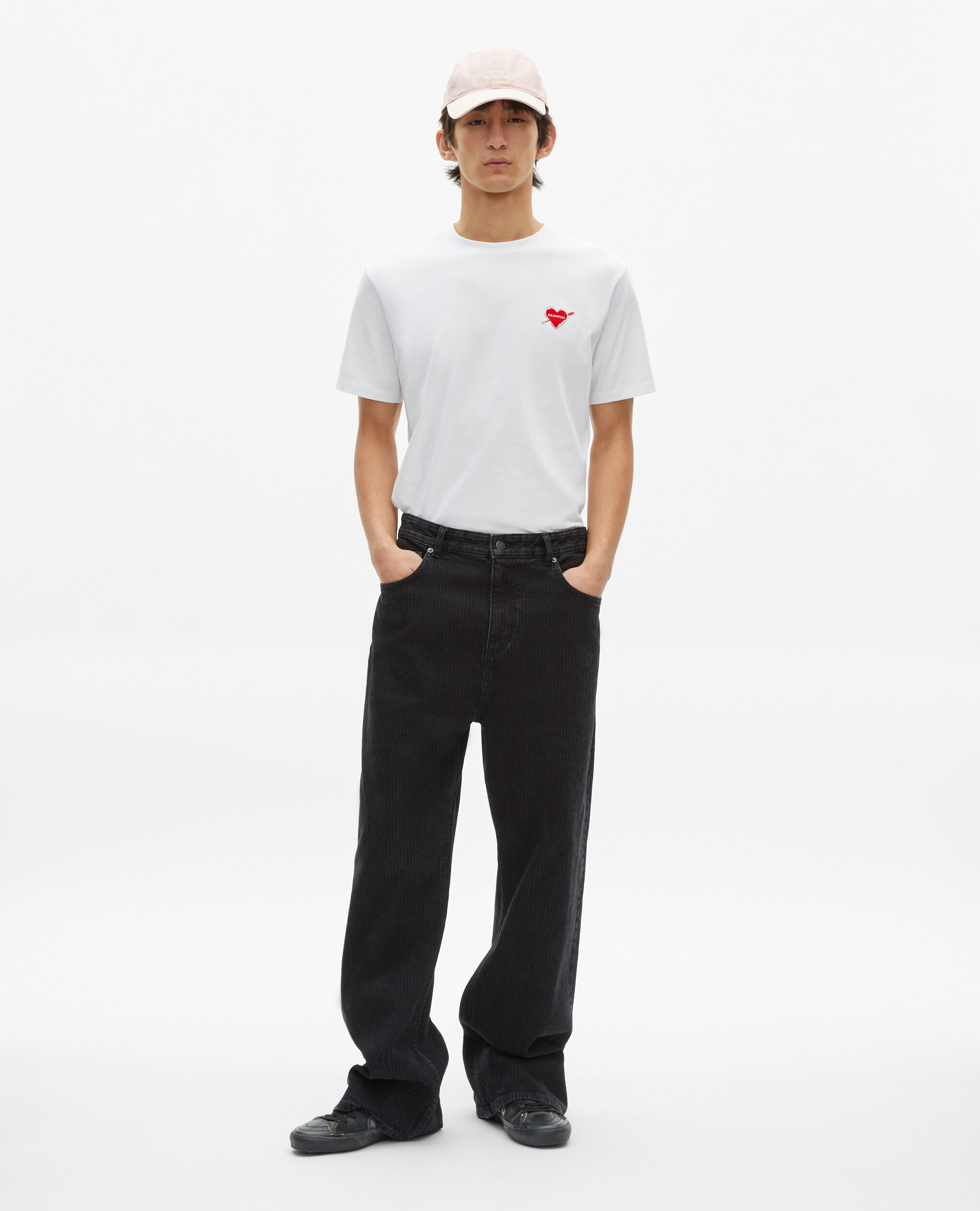 T-shirt blanc avec flocage cœur, WHITE, hi-res image number null