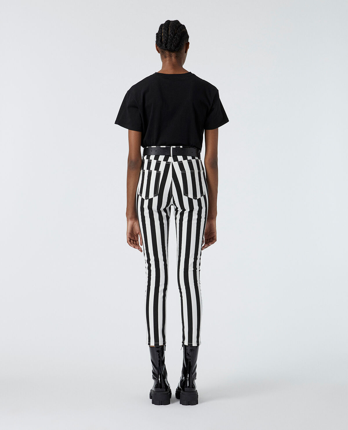 Vertical striped skinny pants discount