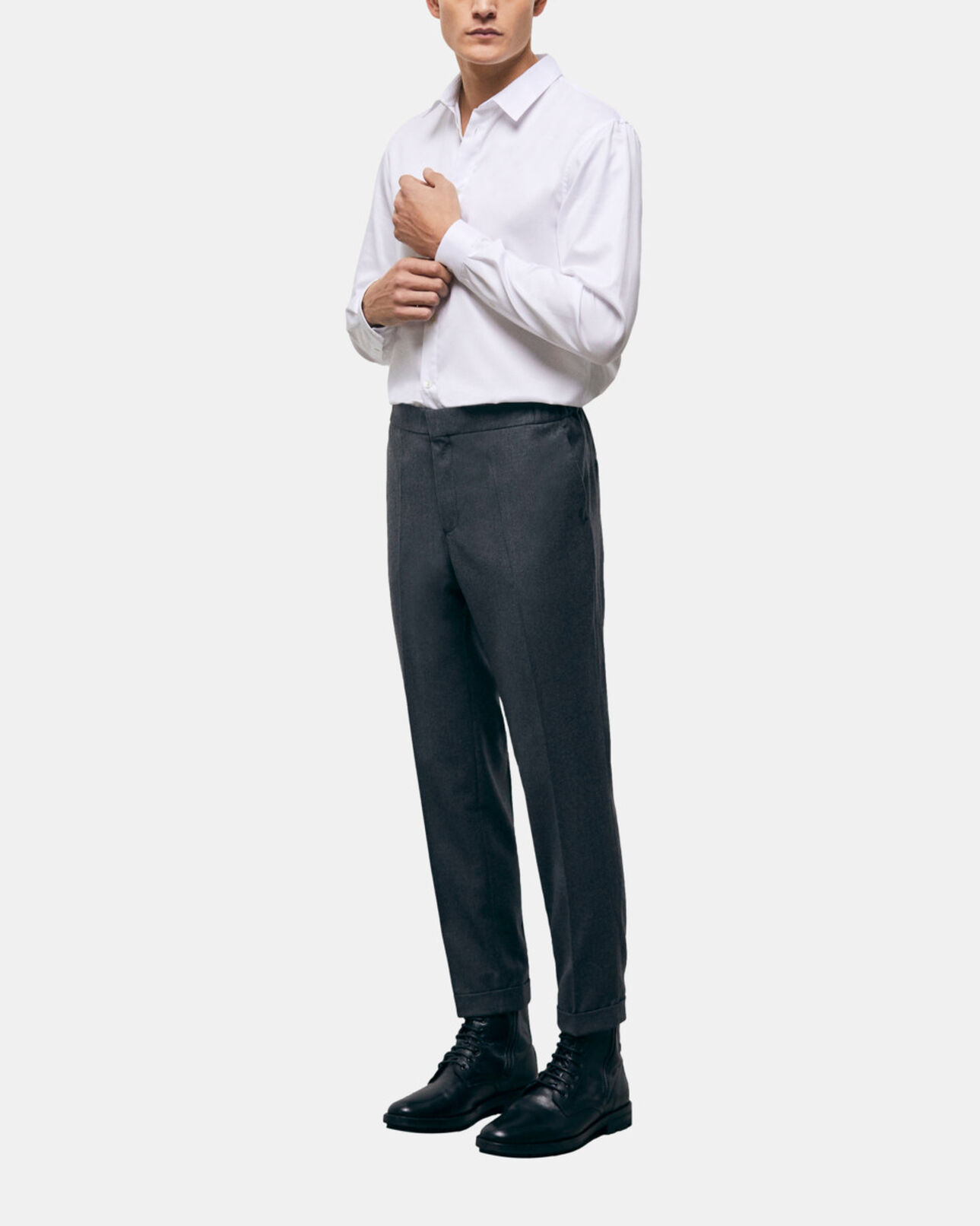 The Kooples MEN GREY gray wool suit pants