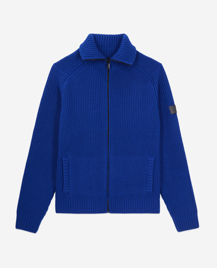 The Kooples MEN ELECTRIC BLUE blue cardigan with zipper