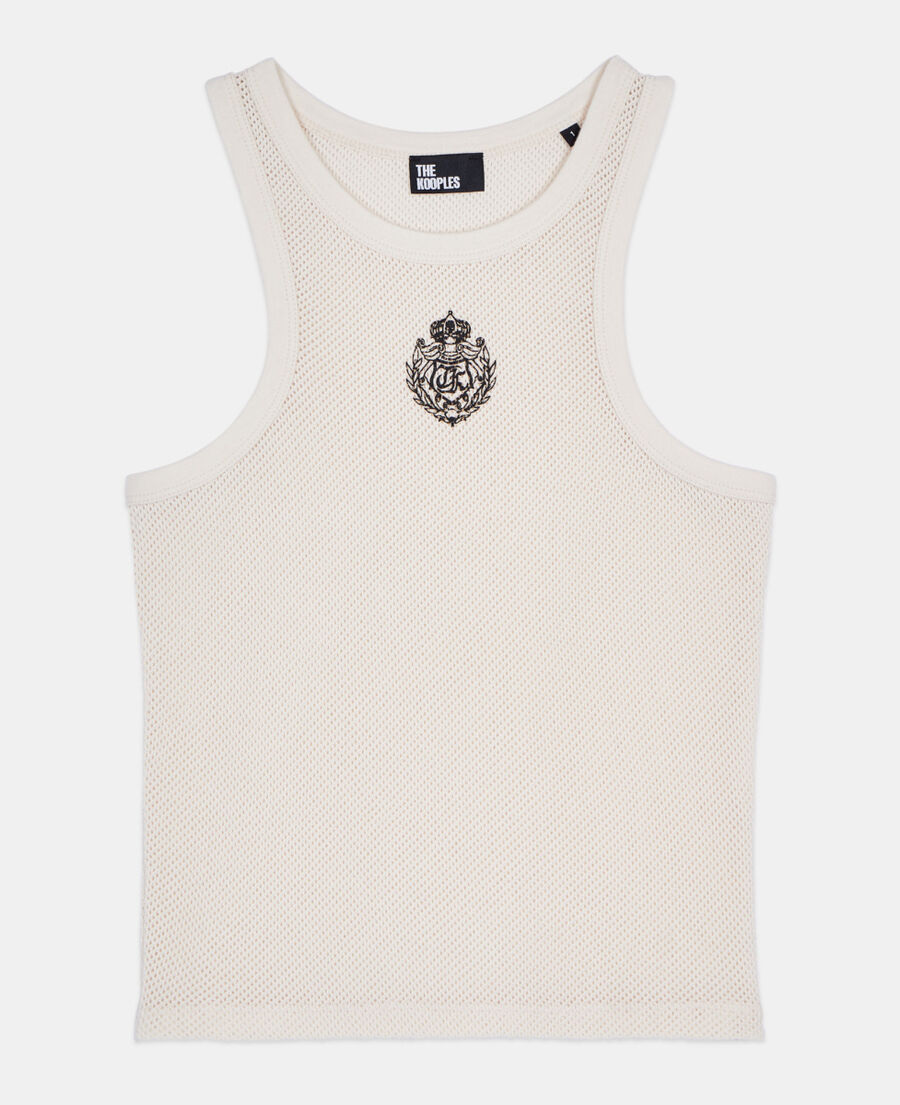 The Kooples WOMEN ECRU blazon ecru tank top