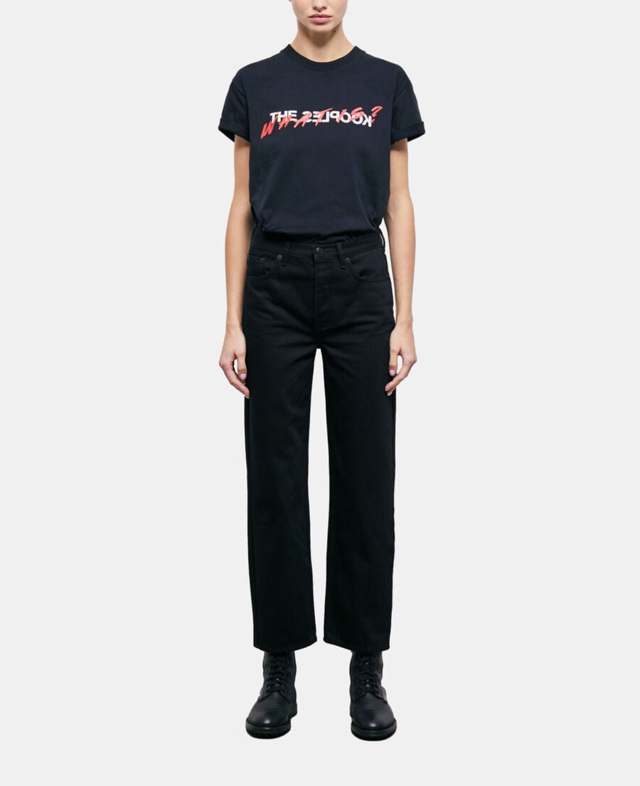 The Kooples DAMEN BLACK schwarze jeans mit geradem bein