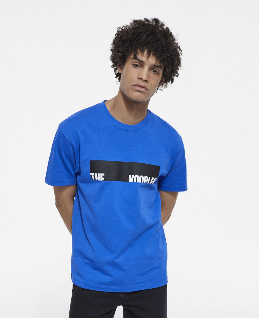 blue screen print t-shirt