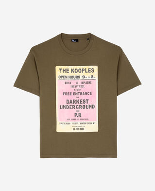 The Kooples HOMME OLIVE KAKI t-shirt avec sérigraphie kaki