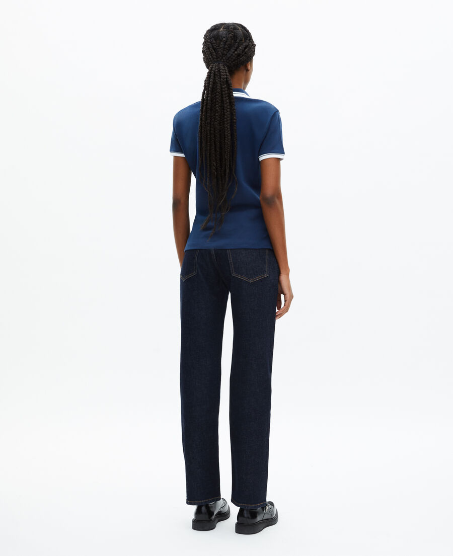 The Kooples WOMEN DARK NAVY blue v-neck polo shirt