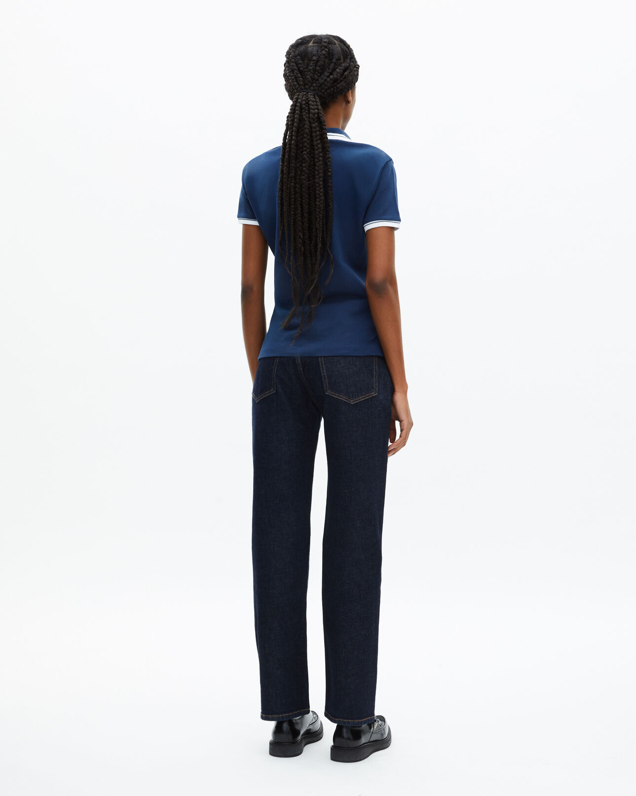 The Kooples FEMME DARK NAVY polo col v bleu