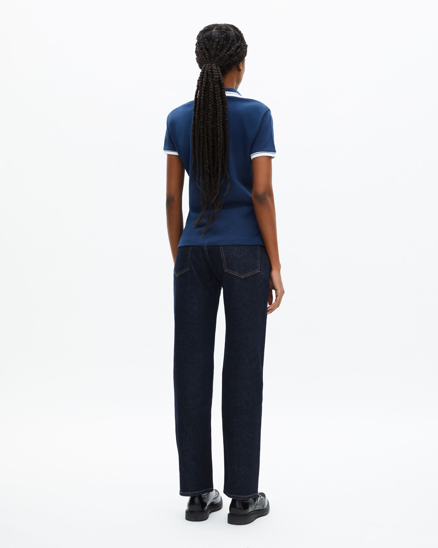 Polo col V bleu, DARK NAVY, hi-res image number null