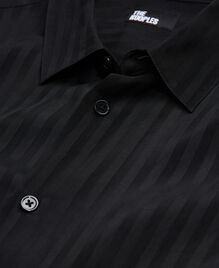 KLOSSETTE - Black Striped Half Buttoned Shirt