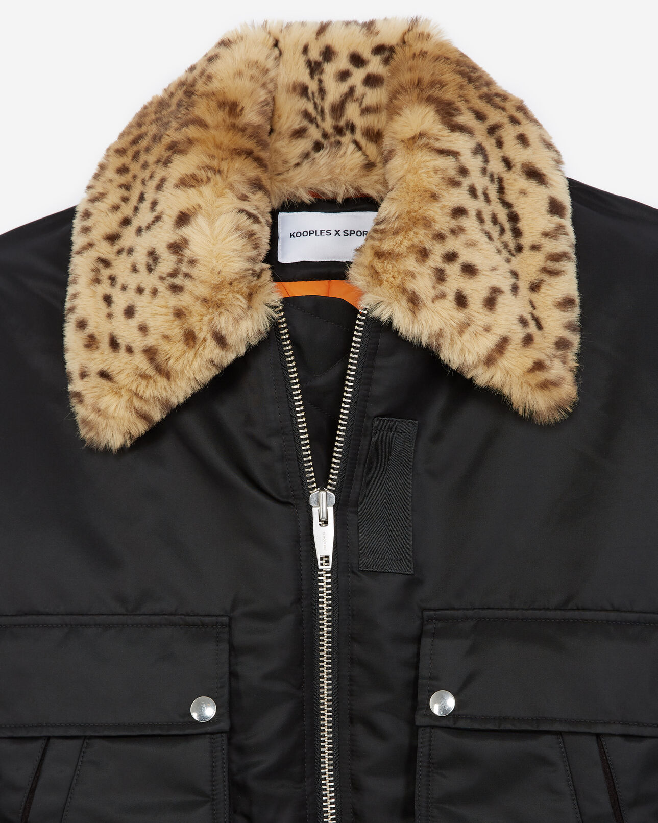 The Kooples FEMME BLACK blouson tissu technique noir col fourré