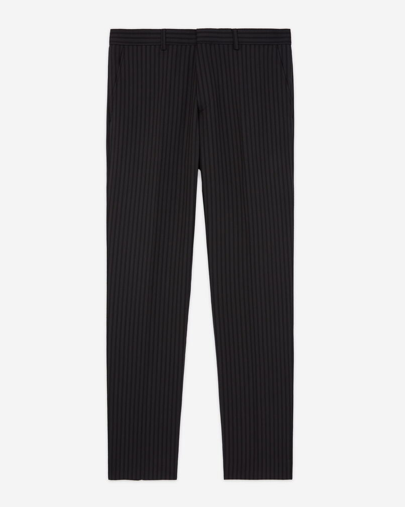 The Kooples HOMME BLACK GREY pantalon de costume en laine à rayures