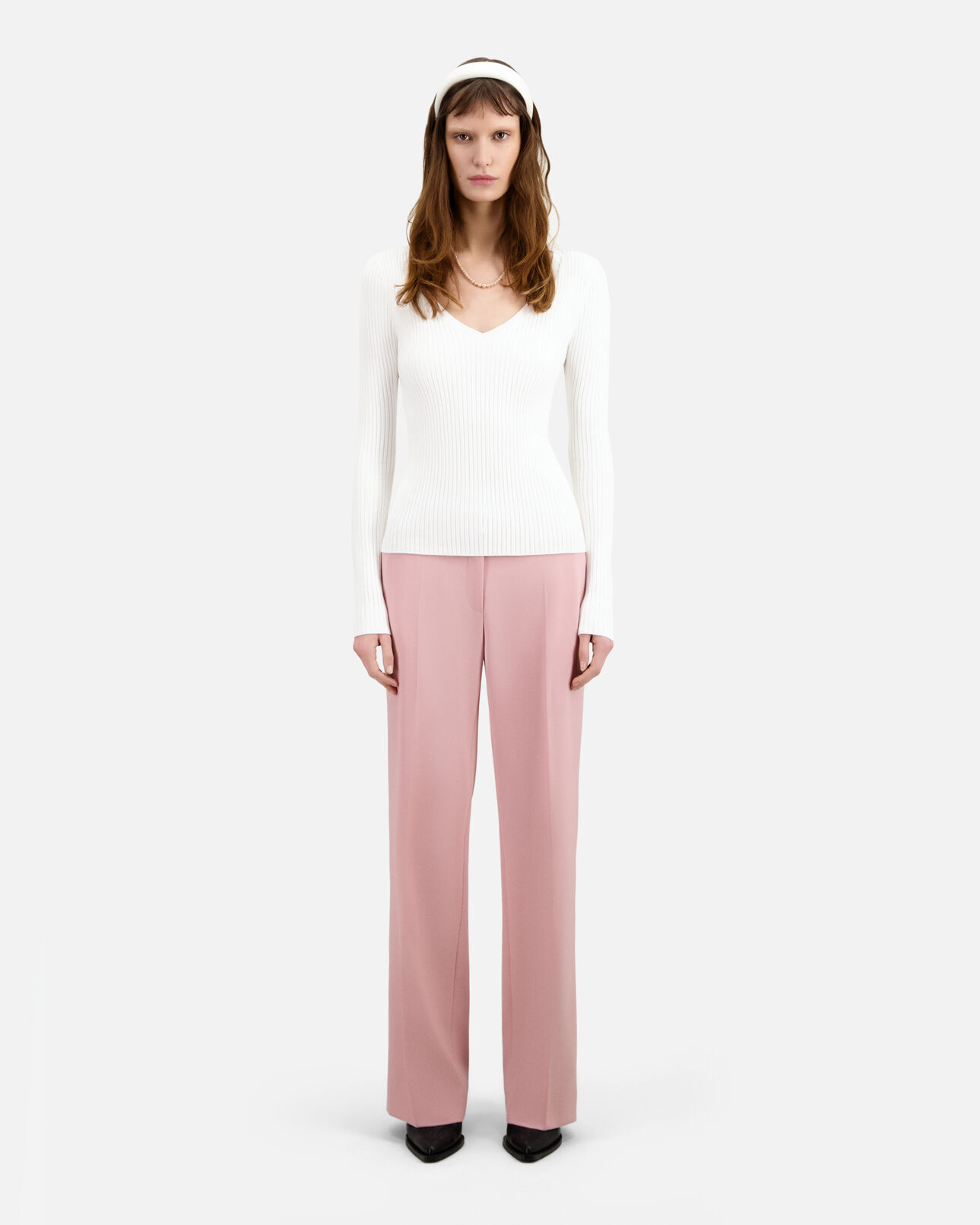 The Kooples WOMEN ECRU ecru ribbed knit sweater