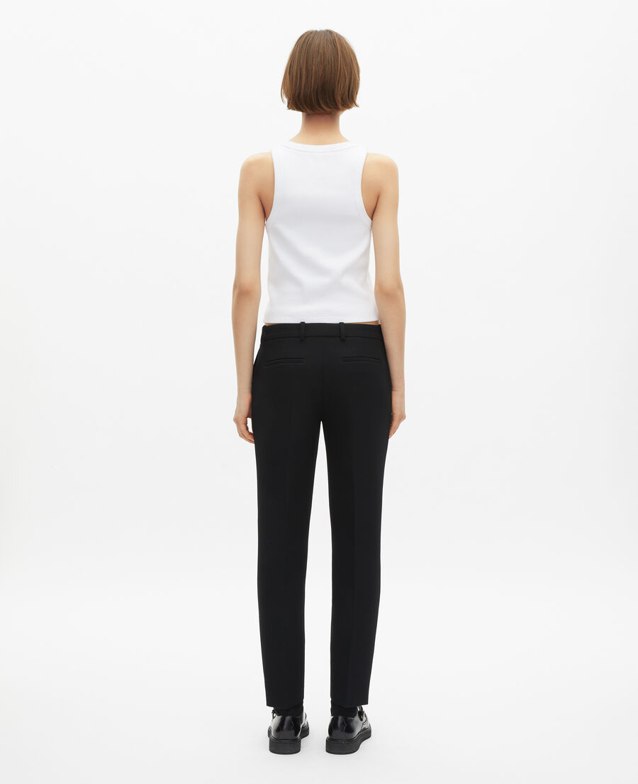 The Kooples DAMEN BLACK schneiderhose aus schwarzem krepp, gerader schnitt