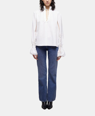 The Kooples F WHITE white blouse with broderie anglaise