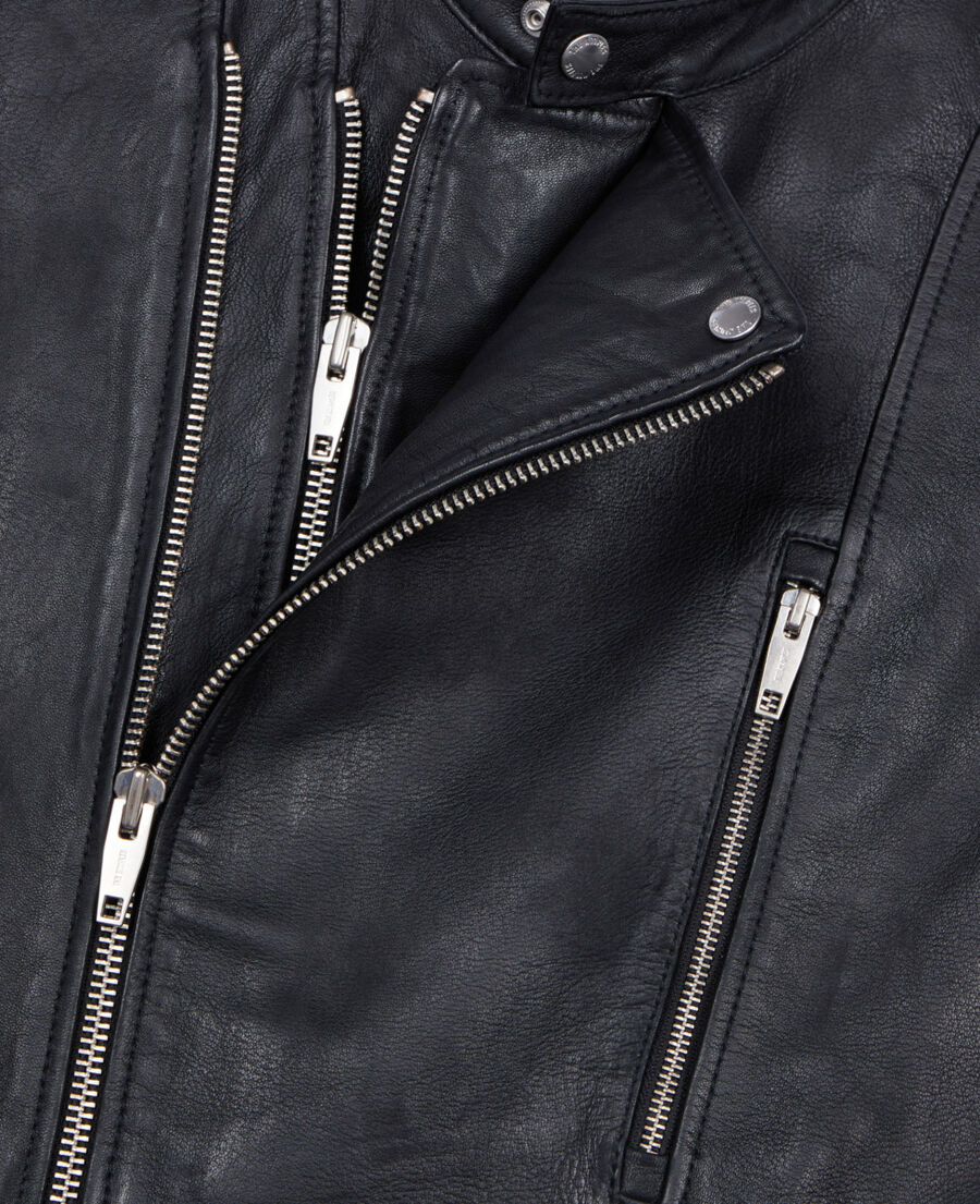 The Kooples H BLACK black leather biker jacket