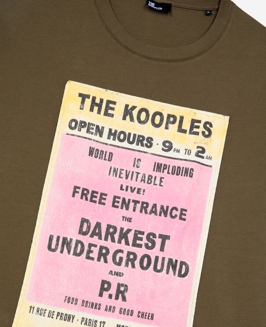 The Kooples HOMME OLIVE KAKI t-shirt avec sérigraphie kaki