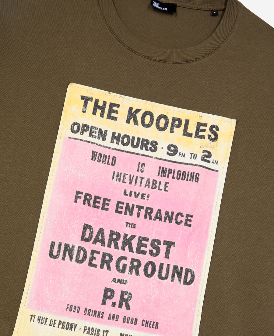 The Kooples H OLIVE KAKI t-shirt with khaki screen print