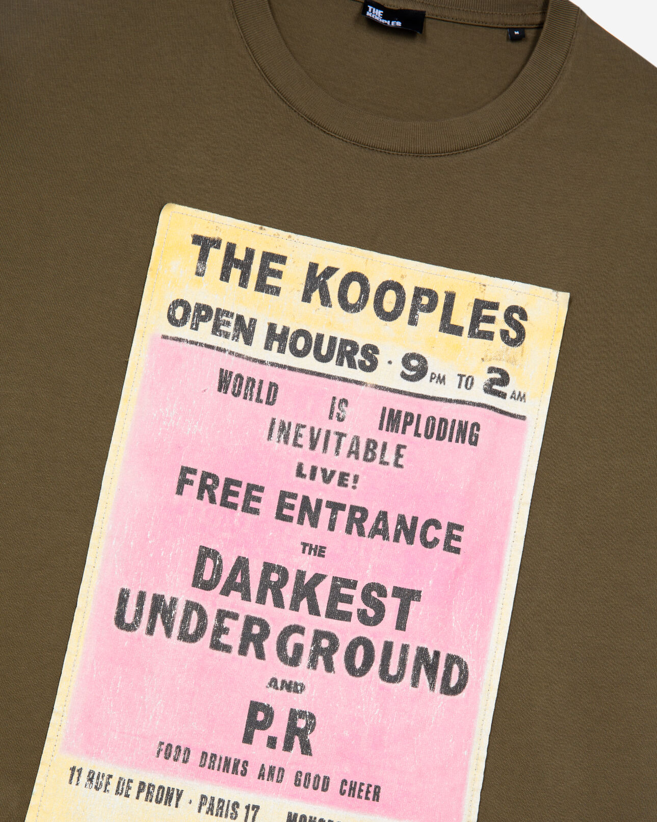 The Kooples HOMME OLIVE KAKI t-shirt avec sérigraphie kaki