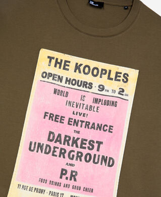 The Kooples HOMME OLIVE KAKI t-shirt avec sérigraphie kaki