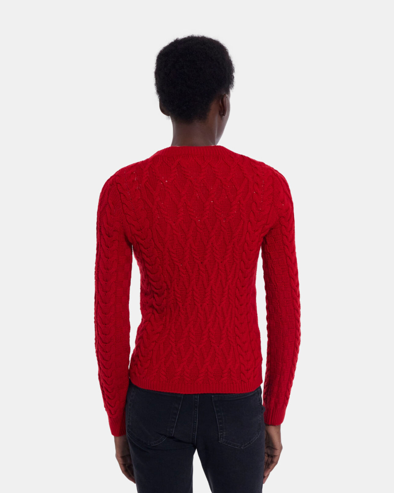 The Kooples FEMME TANGO RED pull en laine rouge