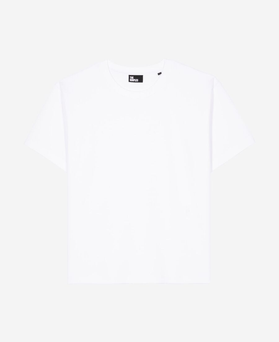 The Kooples FEMME WHITE t-shirt droit en coton m&eacute;lang&eacute; blanc
