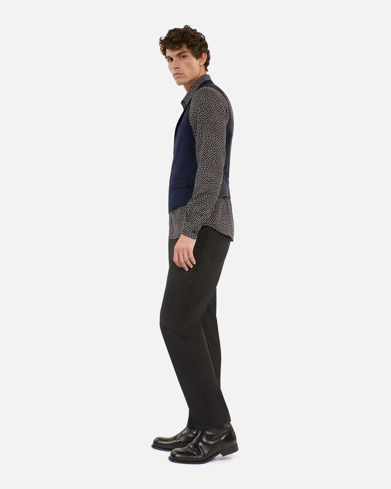 The Kooples MEN DARK NAVY navy blue wool blend waistcoat