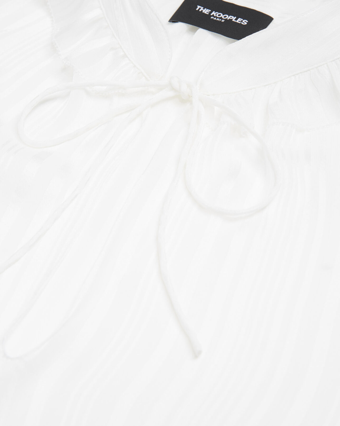 The Kooples FEMME WHITE top fluide écru à col noué effet rayé