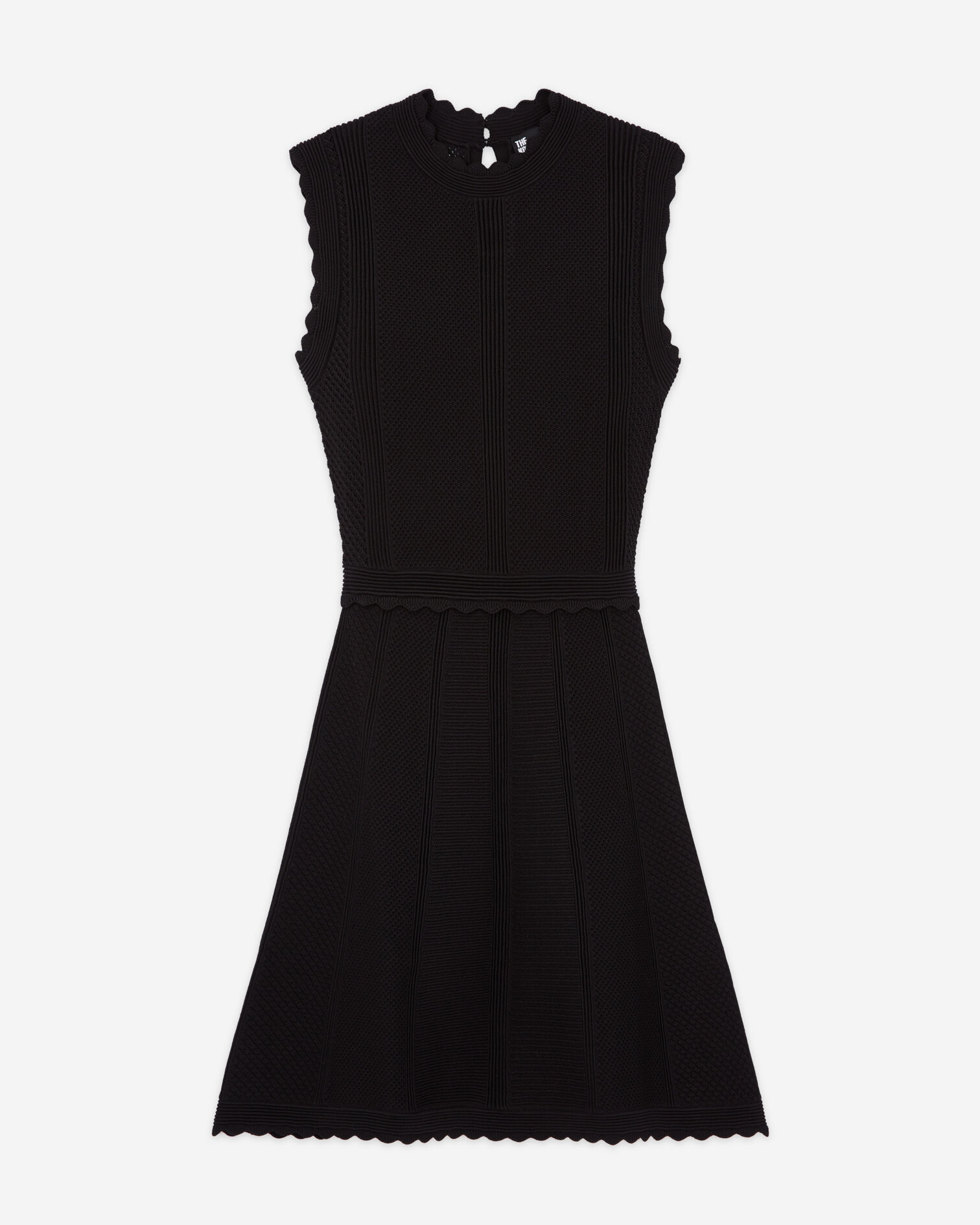 Schwarzes kurzes Strickkleid, BLACK, hi-res image number null