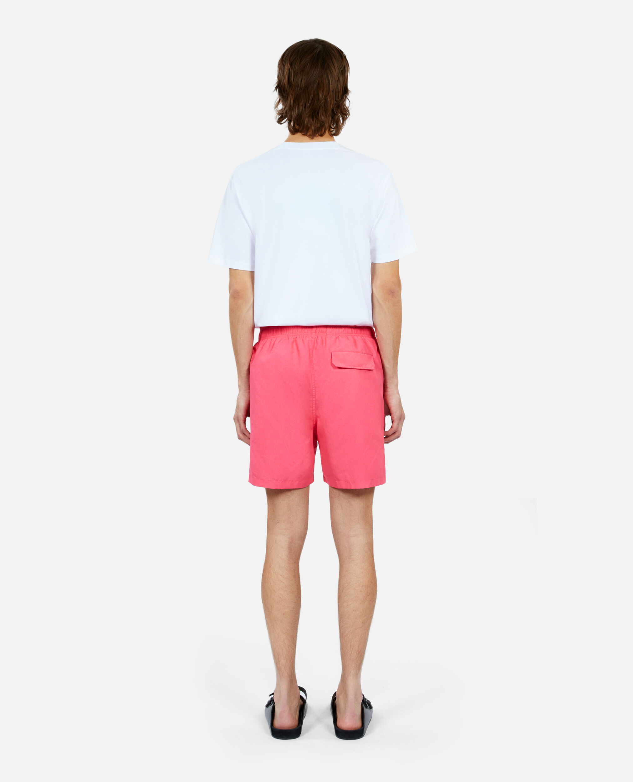 Rosa Badeshorts mit „What is“-Schriftzug, RETRO PINK, hi-res image number null