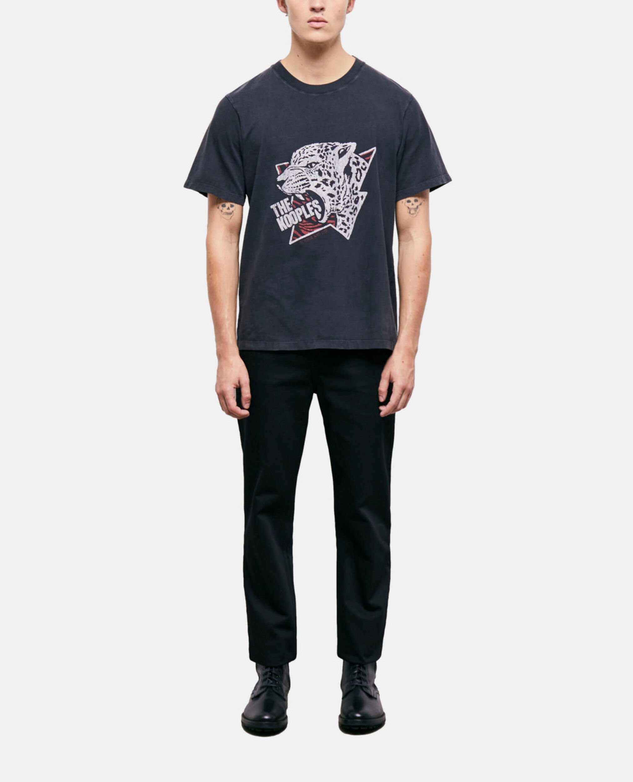 T-shirt Homme sérigraphié tigre, BLACK WASHED, hi-res image number null