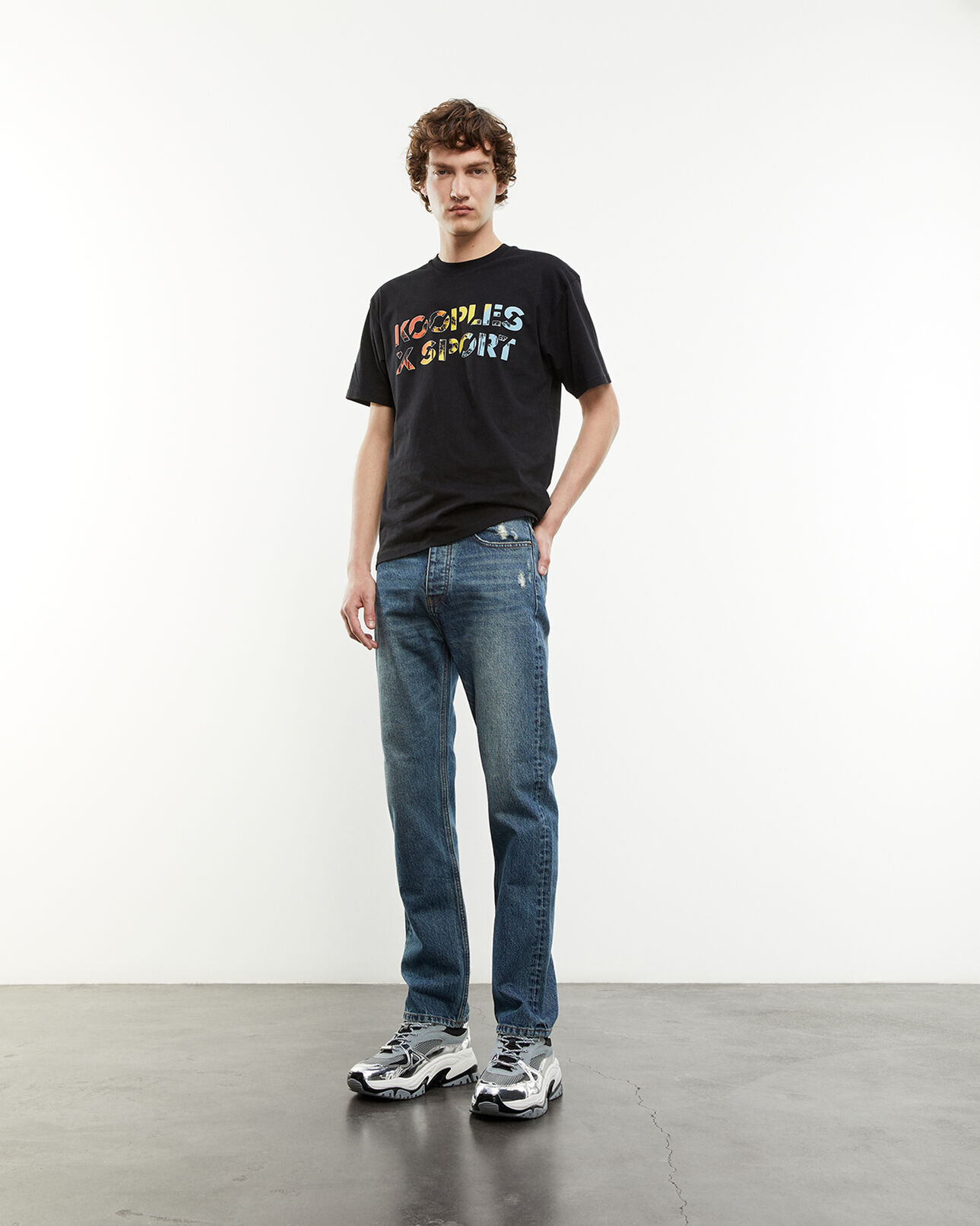 The Kooples HERREN BLUE VINTAGE jeans dunkelblau destroyed-details