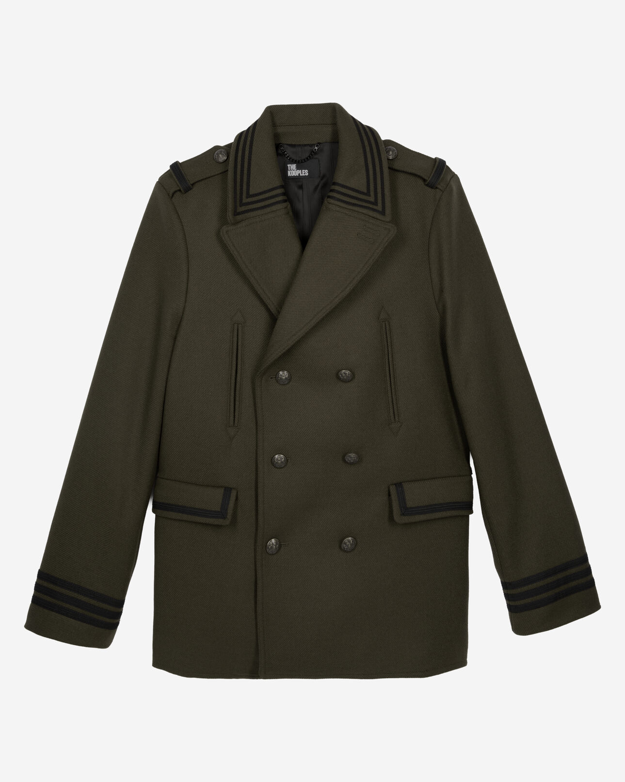 The Kooples MEN KAKI khaki officer-style pea coat