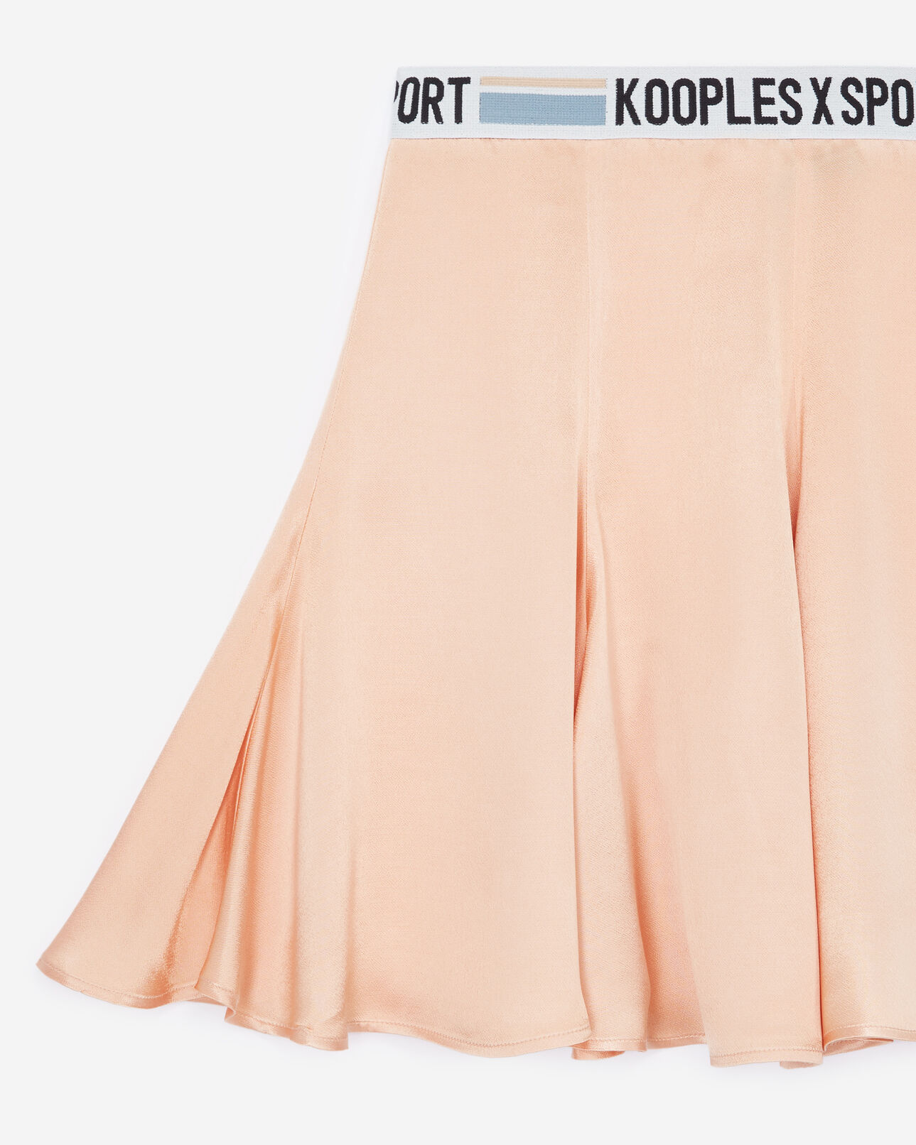 The Kooples FEMME PEACH jupe patineuse fluide orange bande logo