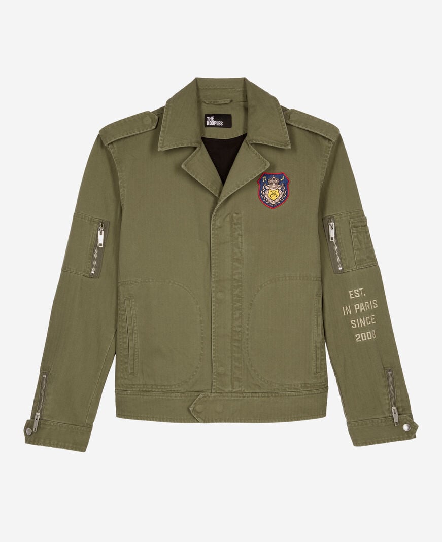 The Kooples HOMME KAKI blouson style officier kaki