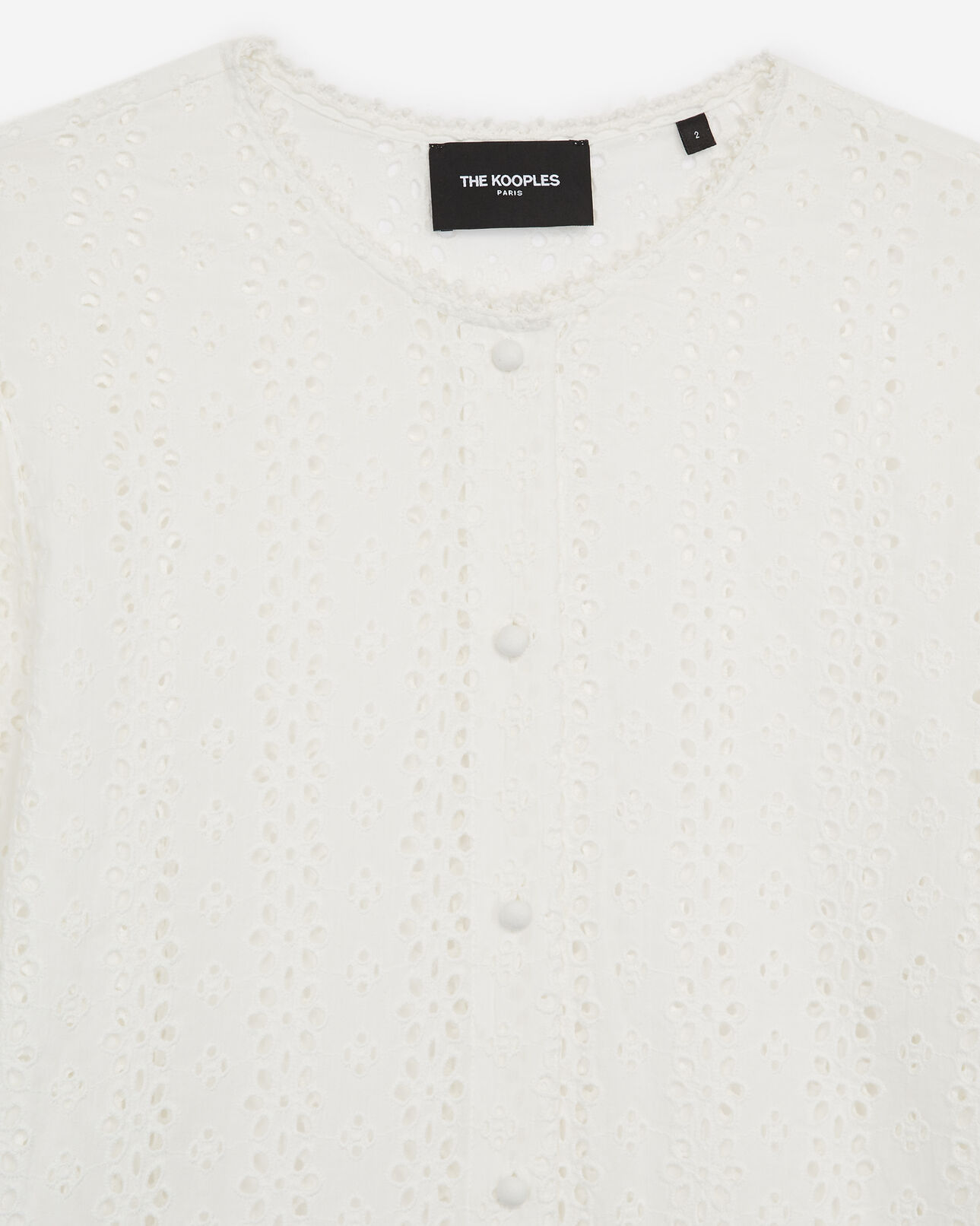 The Kooples FEMME ECRU chemise dentelle écrue sans col fluide