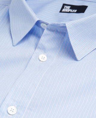 The Kooples HOMME WHITE / SKY BLUE chemise col classique à rayures