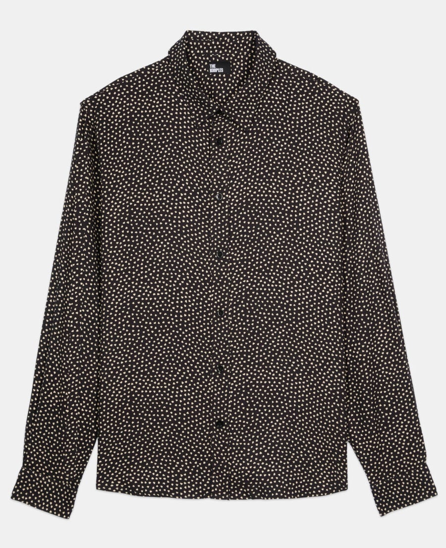 The Kooples MEN BLACK WHITE black and white hearts printed shirt