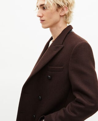 The Kooples HERREN CHOCOLATE langer brauner wollmantel