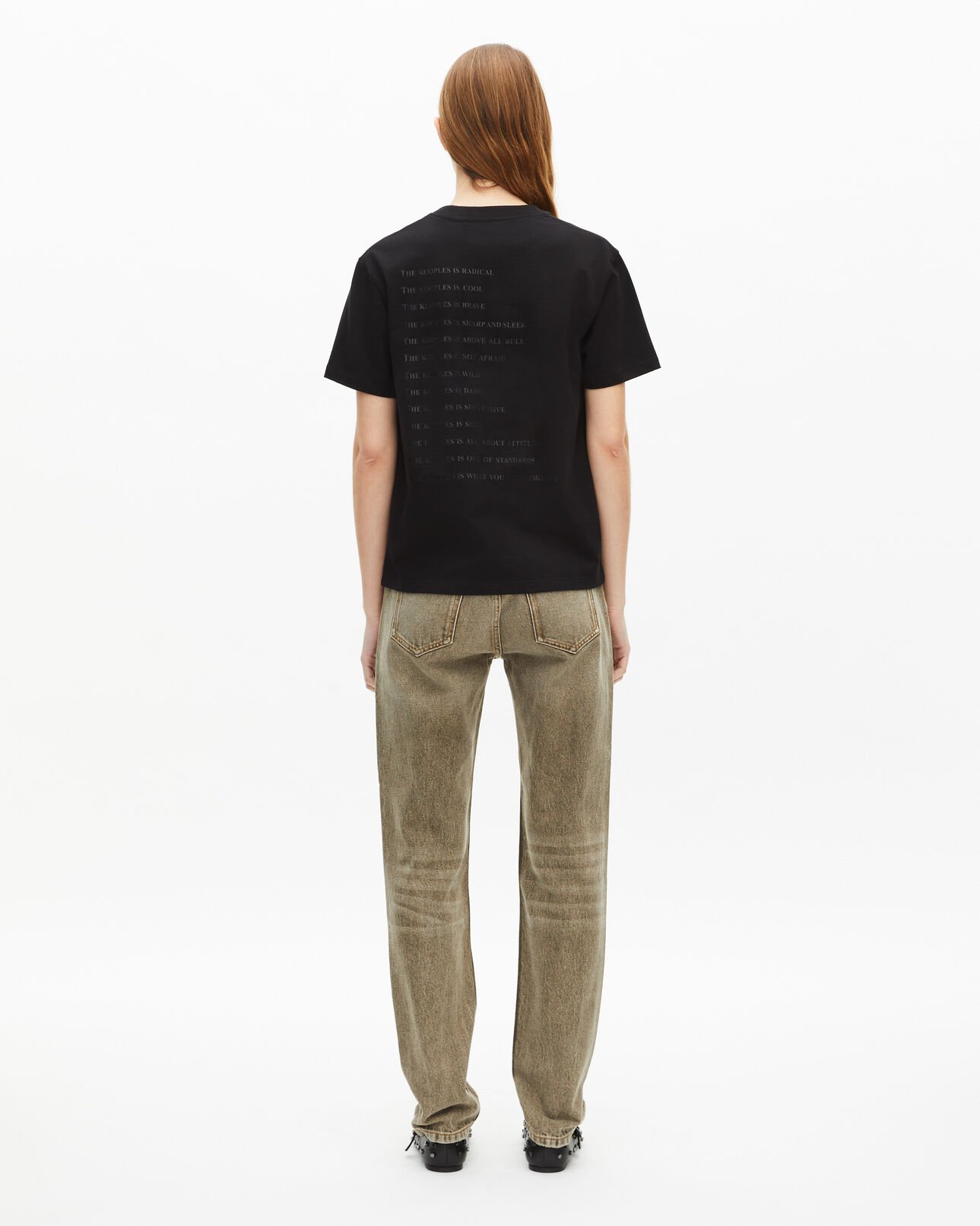 The Kooples FEMME BLACK t-shirt what is noir et léopard