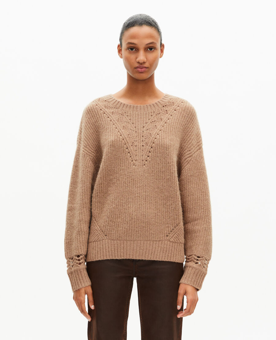 The Kooples F BROWN-BEIGE camel wool-blend sweater