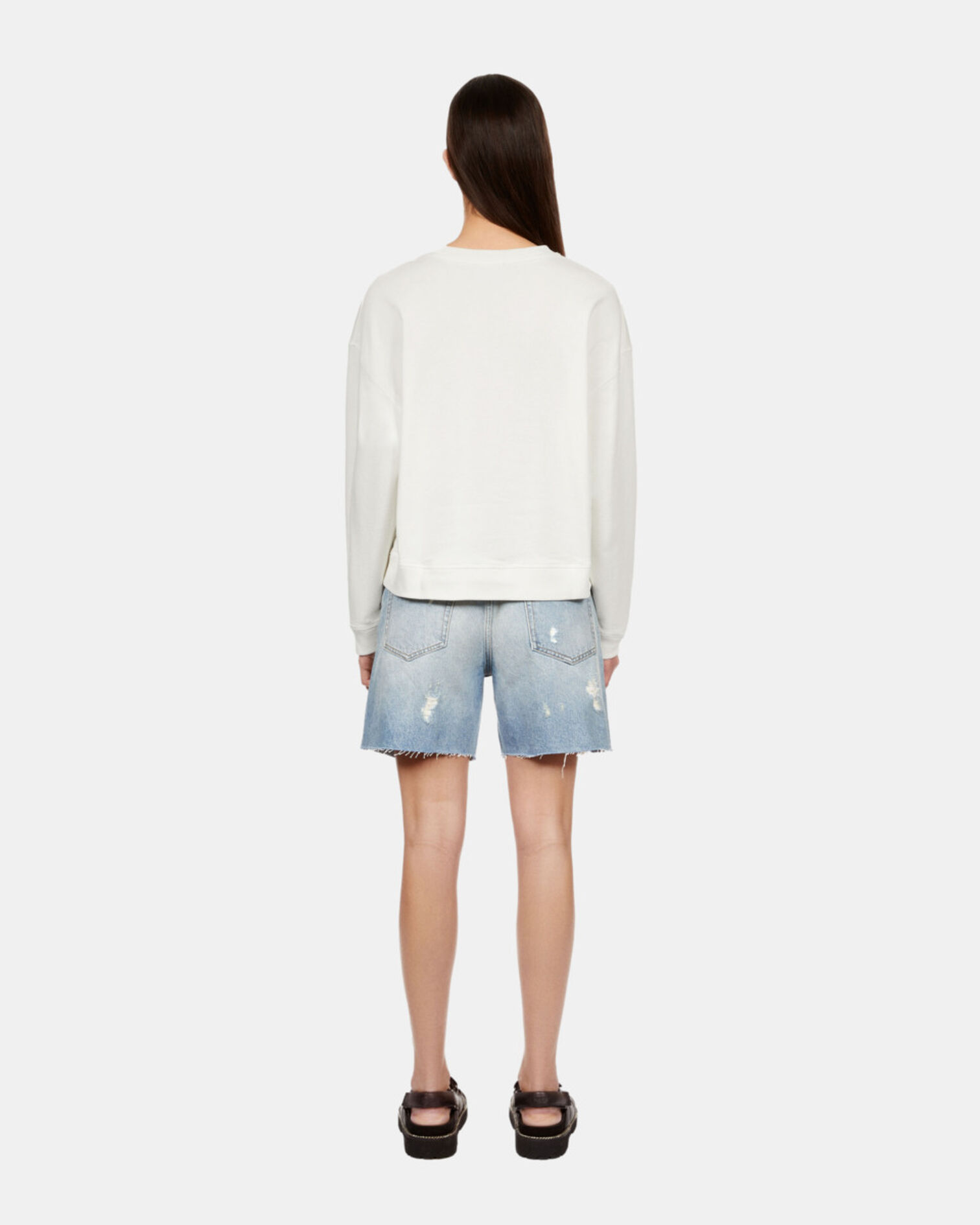 Sweatshirt avec sérigraphie écru, ECRU, hi-res image number null