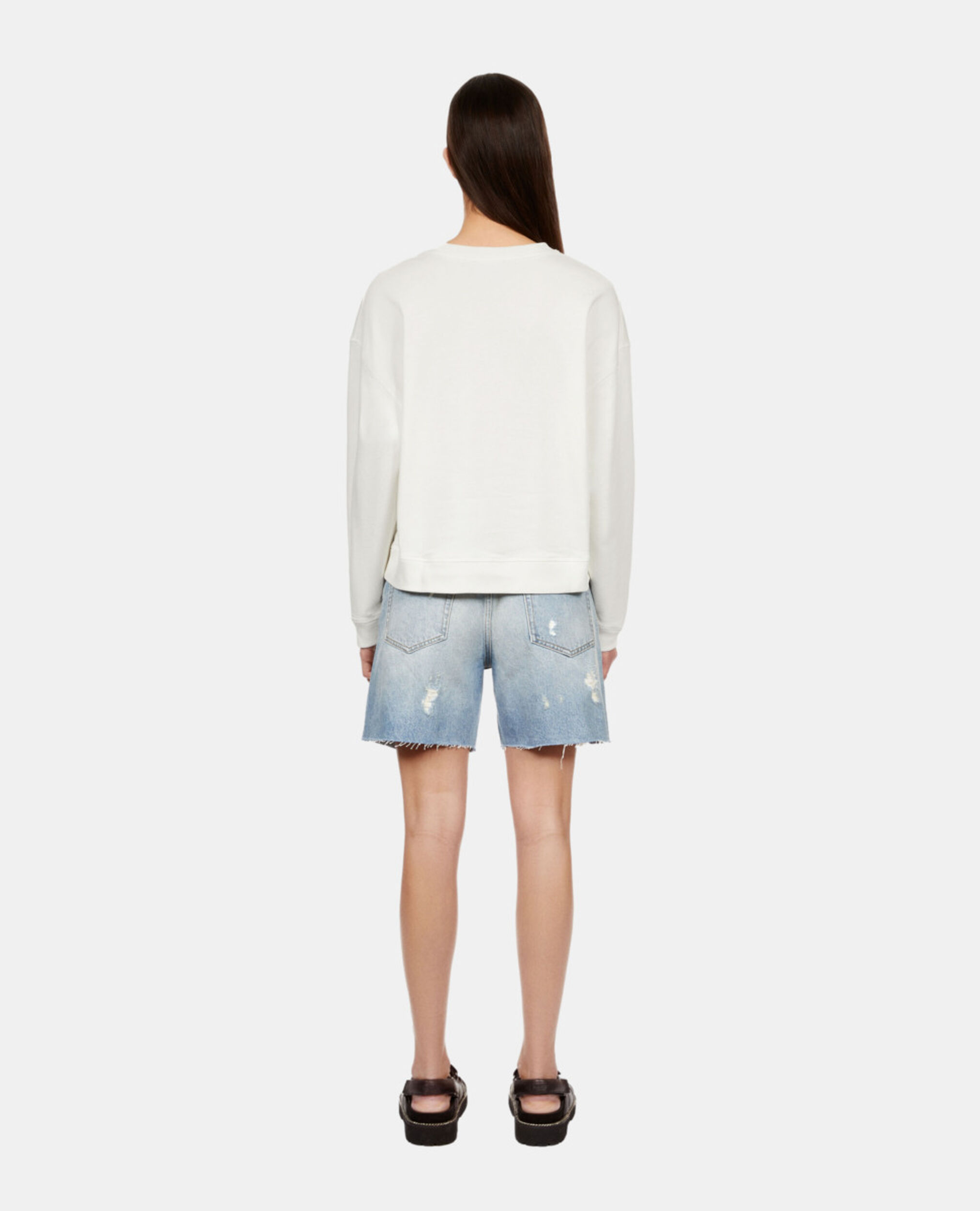Ecru sweatshirt with Surf club serigraphy, ECRU, hi-res image number null